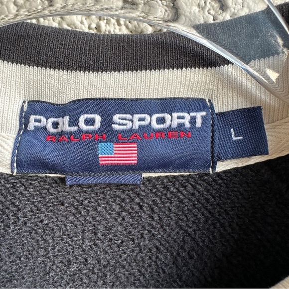 Vintage RALPH LAUREN POLO Sport Varsity Jacket RL 90s Patch Tigers Navy Blue Lrg - Picture 14 of 14